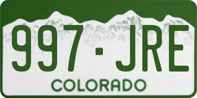 CO license plate 997JRE