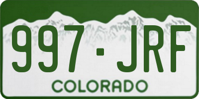 CO license plate 997JRF