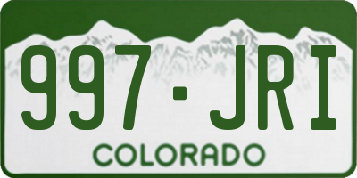 CO license plate 997JRI