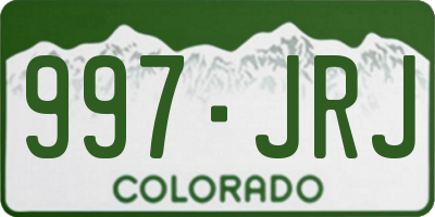 CO license plate 997JRJ