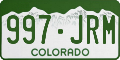 CO license plate 997JRM