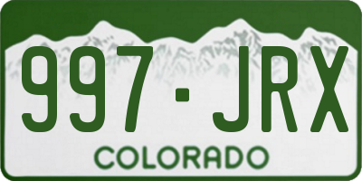 CO license plate 997JRX