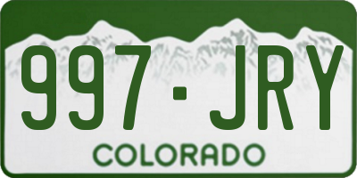CO license plate 997JRY