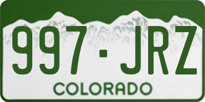 CO license plate 997JRZ