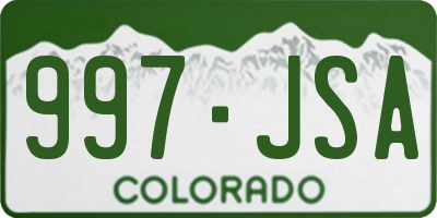 CO license plate 997JSA