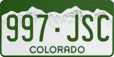 CO license plate 997JSC