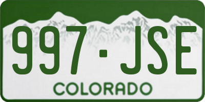 CO license plate 997JSE