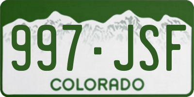 CO license plate 997JSF