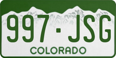 CO license plate 997JSG