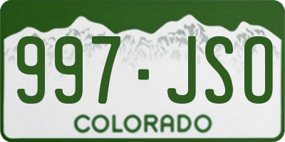 CO license plate 997JSO