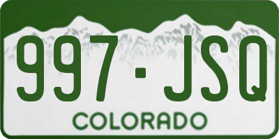 CO license plate 997JSQ