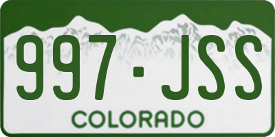 CO license plate 997JSS