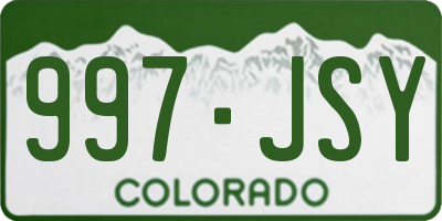 CO license plate 997JSY