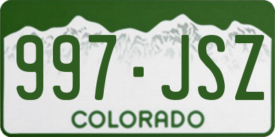CO license plate 997JSZ