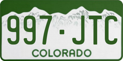 CO license plate 997JTC