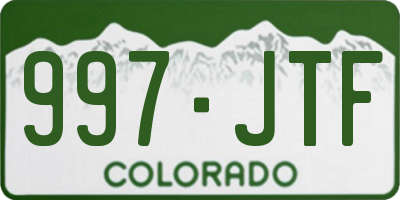 CO license plate 997JTF