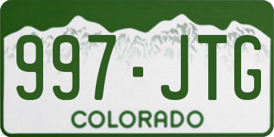 CO license plate 997JTG