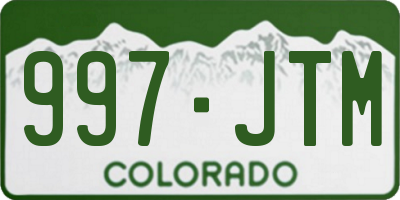 CO license plate 997JTM