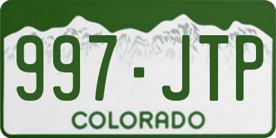 CO license plate 997JTP