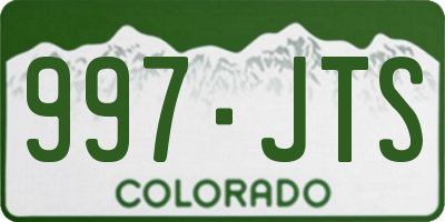 CO license plate 997JTS