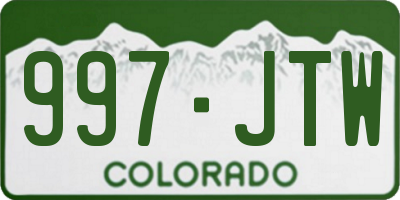 CO license plate 997JTW