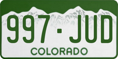 CO license plate 997JUD