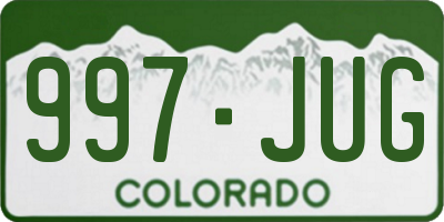 CO license plate 997JUG
