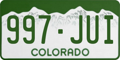 CO license plate 997JUI