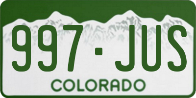 CO license plate 997JUS