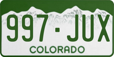 CO license plate 997JUX
