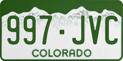 CO license plate 997JVC