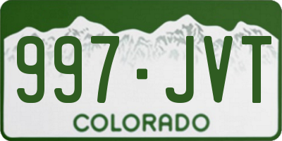 CO license plate 997JVT