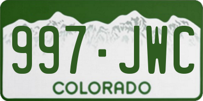 CO license plate 997JWC