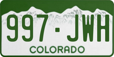 CO license plate 997JWH