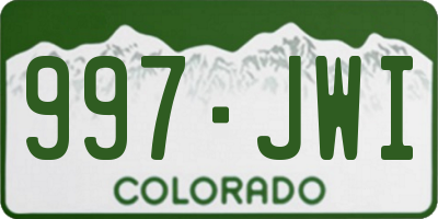CO license plate 997JWI