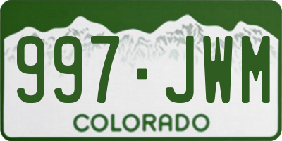 CO license plate 997JWM