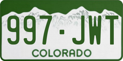 CO license plate 997JWT