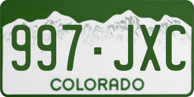CO license plate 997JXC