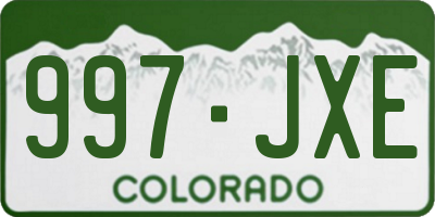 CO license plate 997JXE