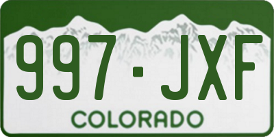 CO license plate 997JXF