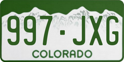 CO license plate 997JXG