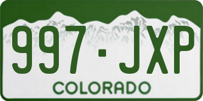 CO license plate 997JXP