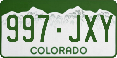 CO license plate 997JXY
