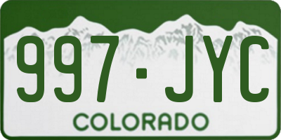 CO license plate 997JYC