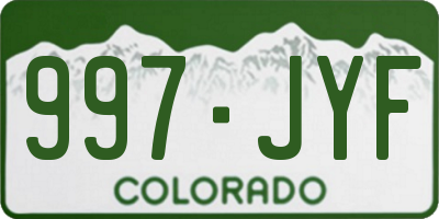 CO license plate 997JYF