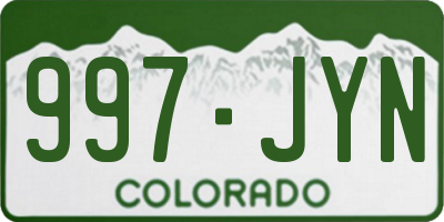 CO license plate 997JYN