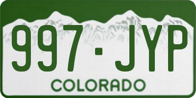 CO license plate 997JYP