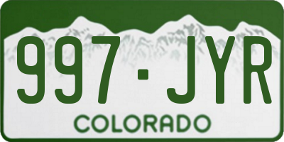 CO license plate 997JYR