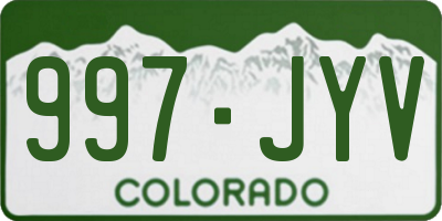 CO license plate 997JYV