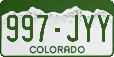 CO license plate 997JYY